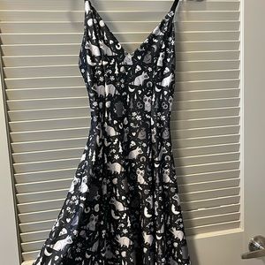 Blackmilk Clothing Trash Pandas Raccoon Mini Strappy Dress Black Dress, Small